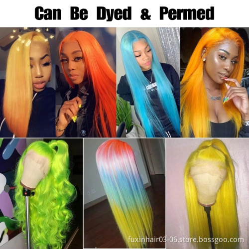 Cutical Aligned Virgin Hair Hd Wigs 180 Density Vendors For Dye Lace Wigs Human Color 40" Inch Lace Front Wig For Black Women